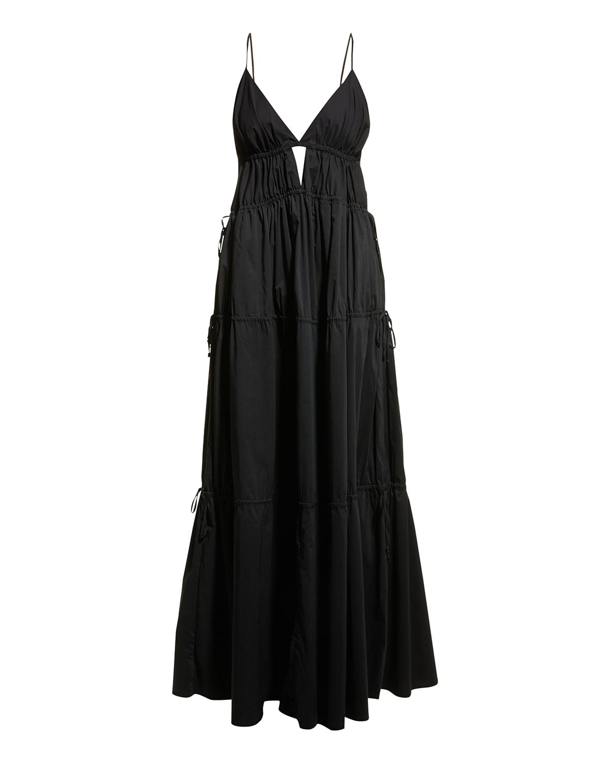 april ring cutout maxi shirtdress