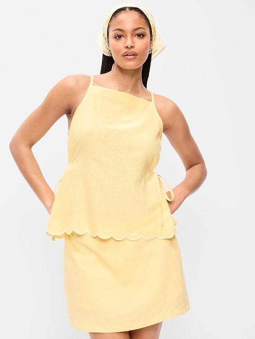 apron side-tie tank top