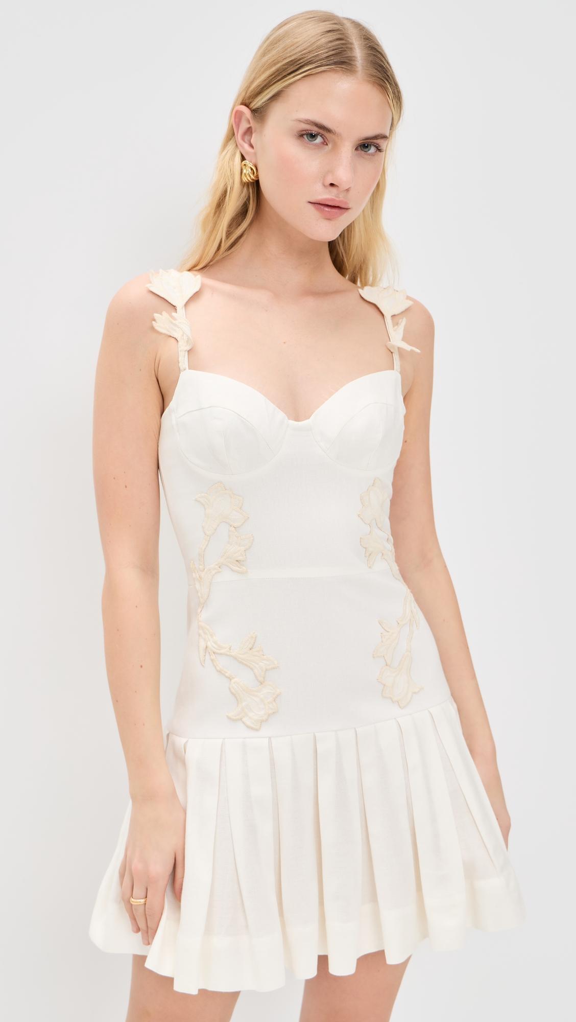 aquamist linen mini dress