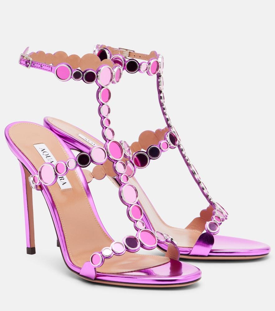 aquazzura afterglow 105 embellished leather sandals