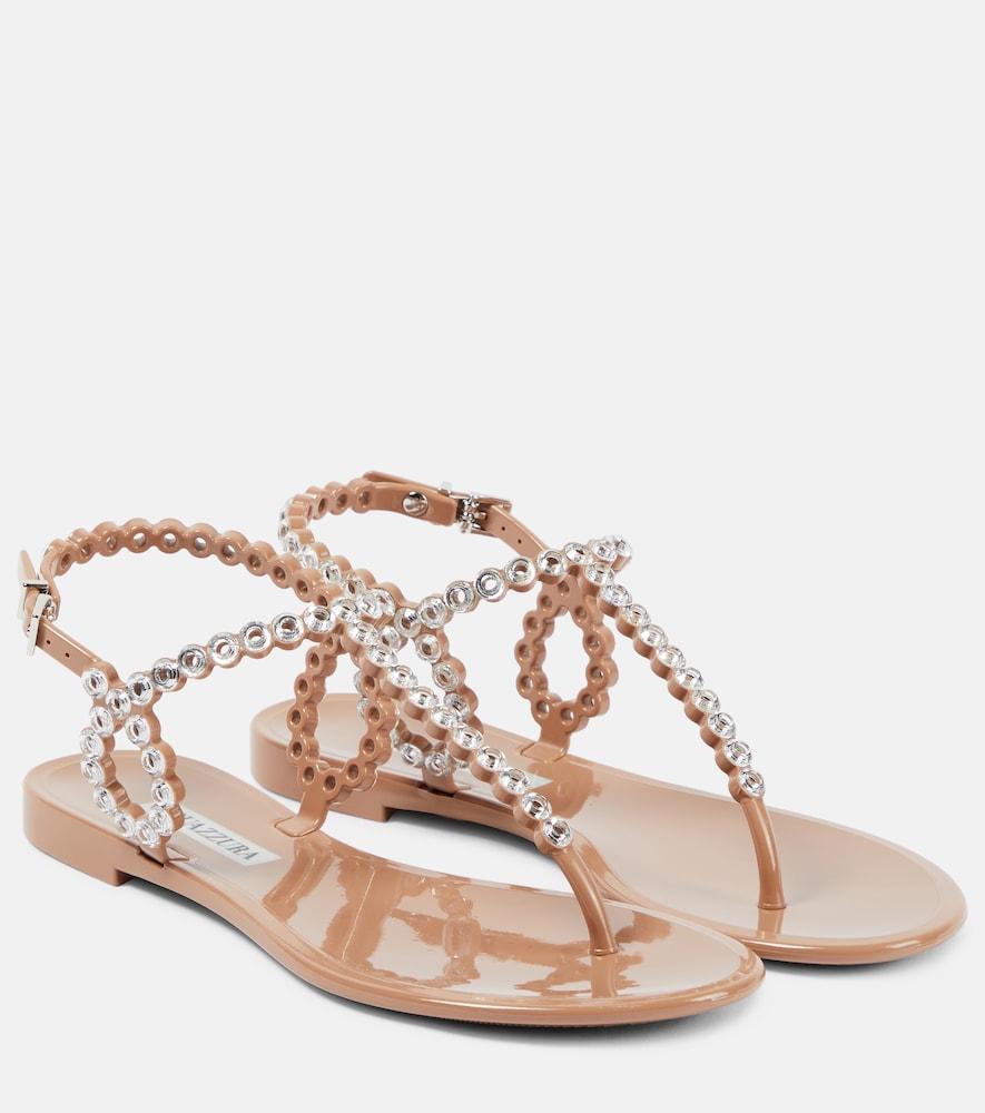 aquazzura almost bare embellished pvc sandals