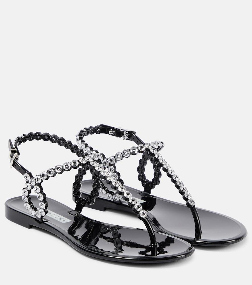 aquazzura almost bare embellished pvc sandals