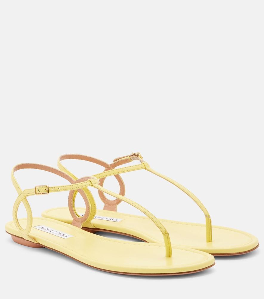 aquazzura almost bare leather thong sandals