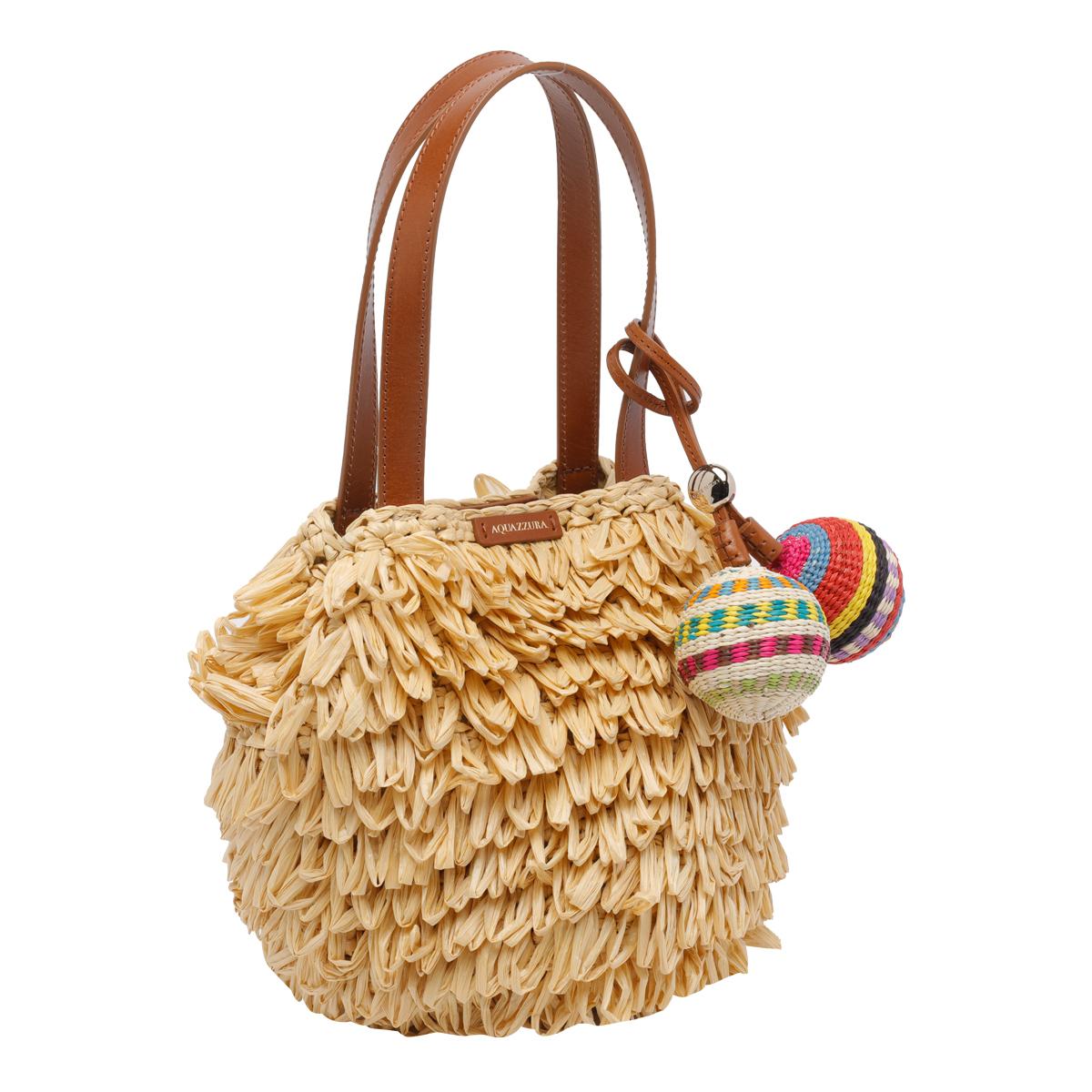 aquazzura bags beige raffia - women