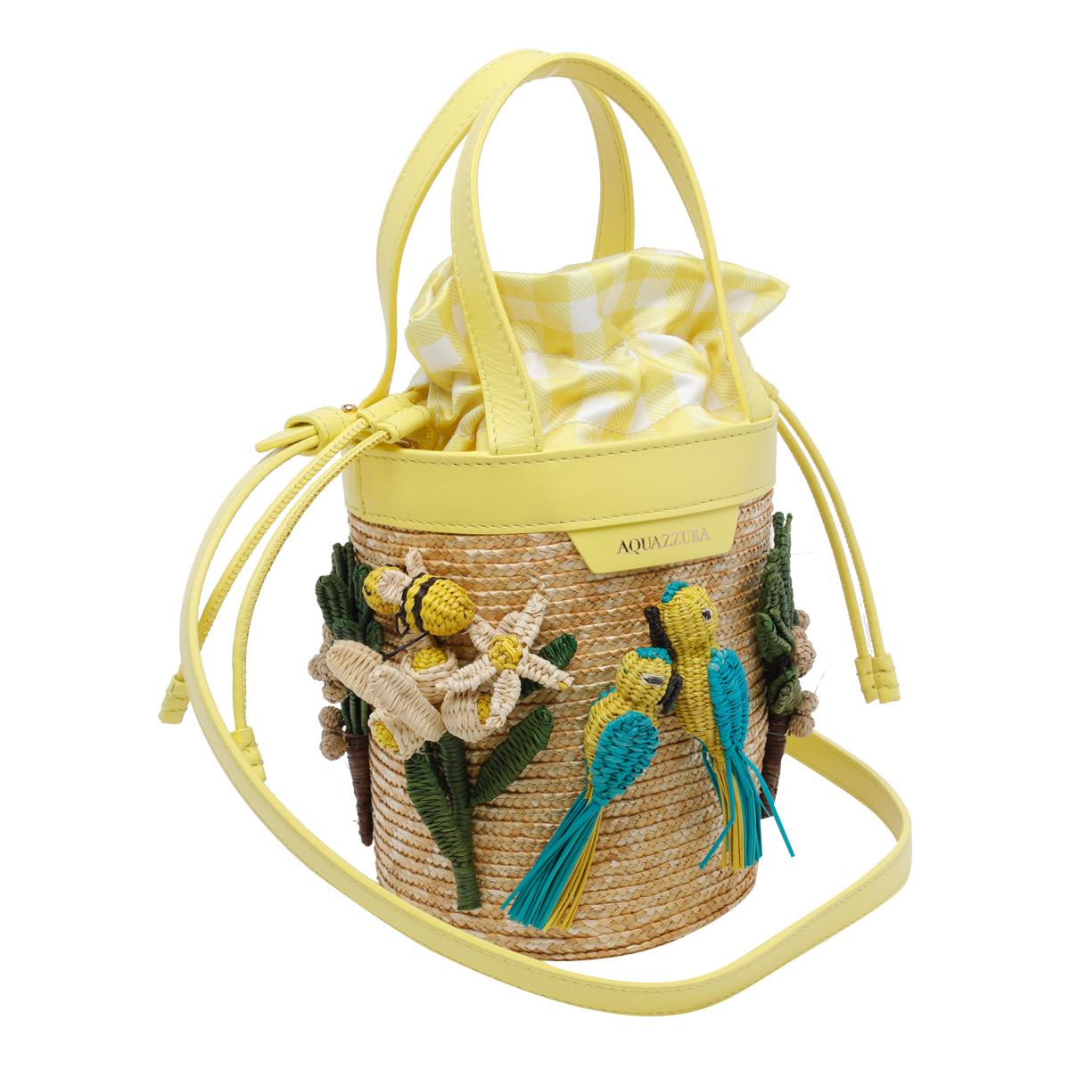 aquazzura bags beige raffia - women