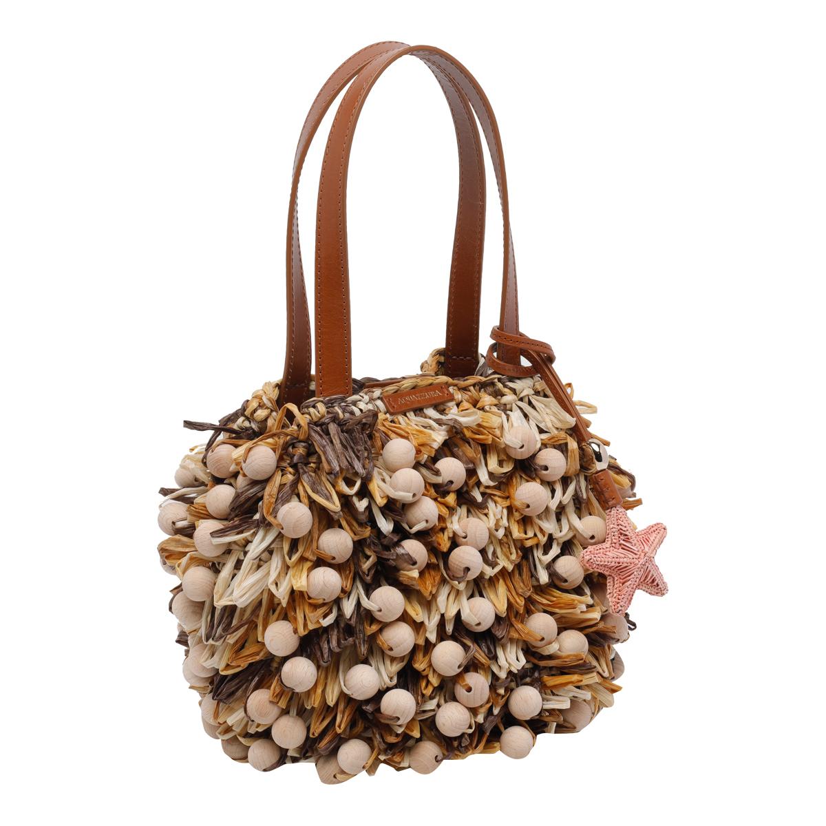 aquazzura bags brown raffia - women