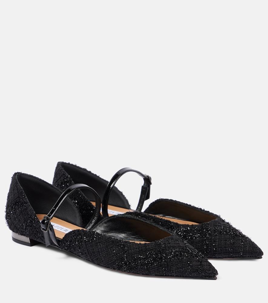 aquazzura bellezza bouclé mary jane flats