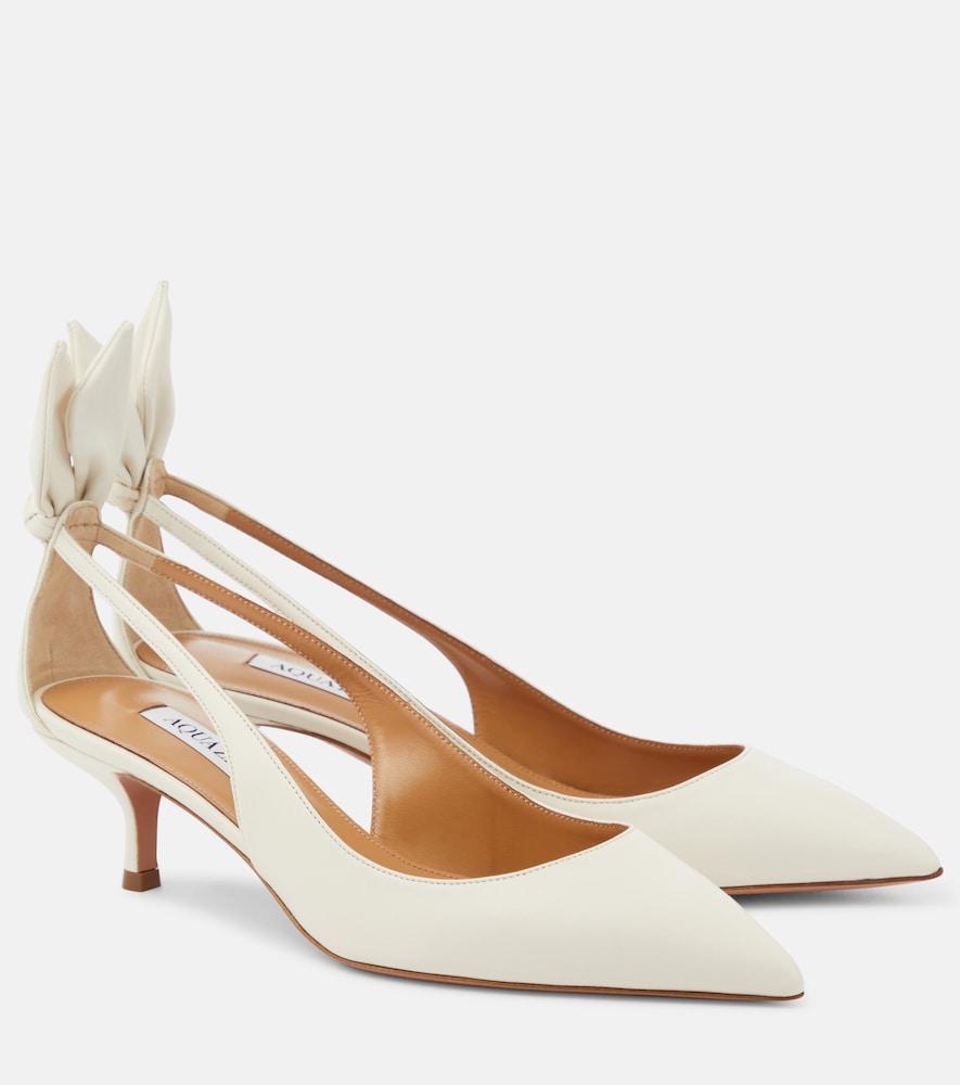 aquazzura bow tie 50 leather pumps
