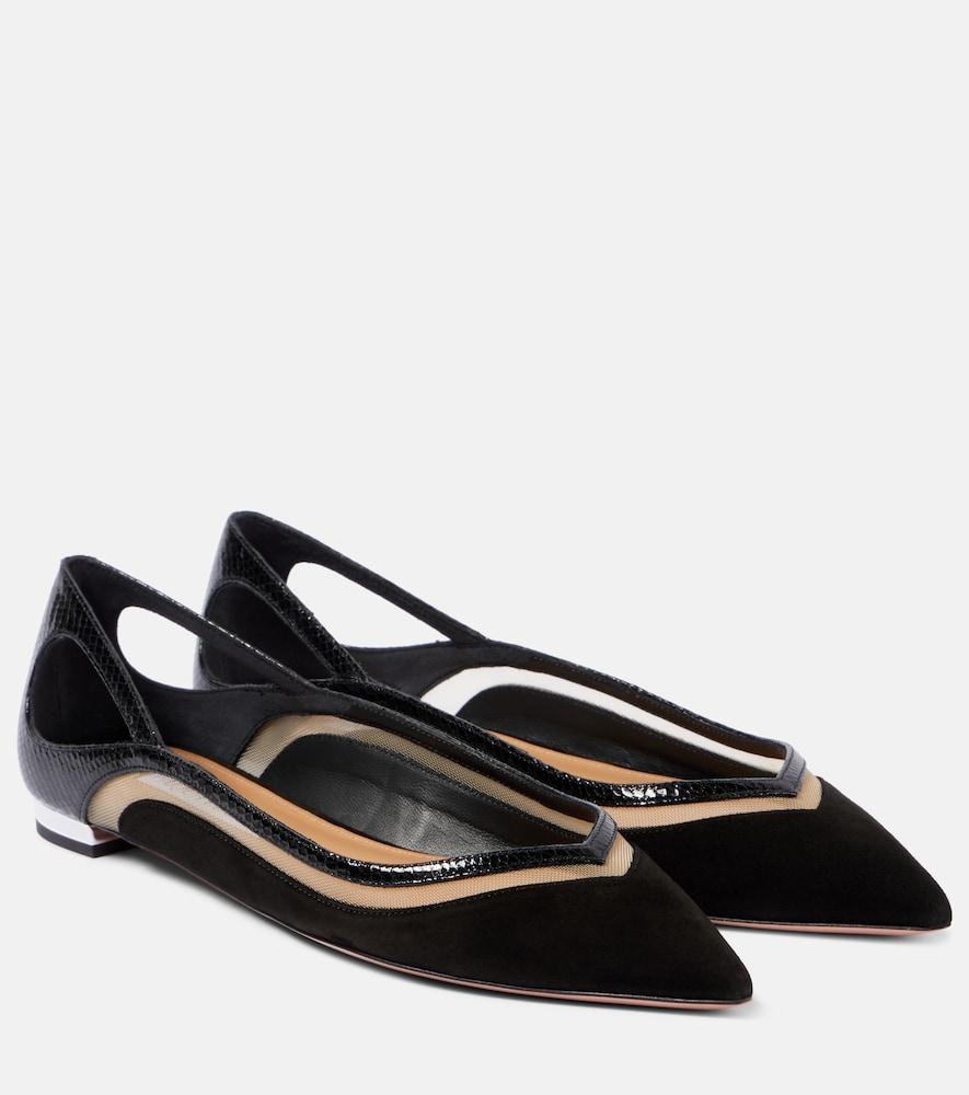 aquazzura cinemax suede ballet flats