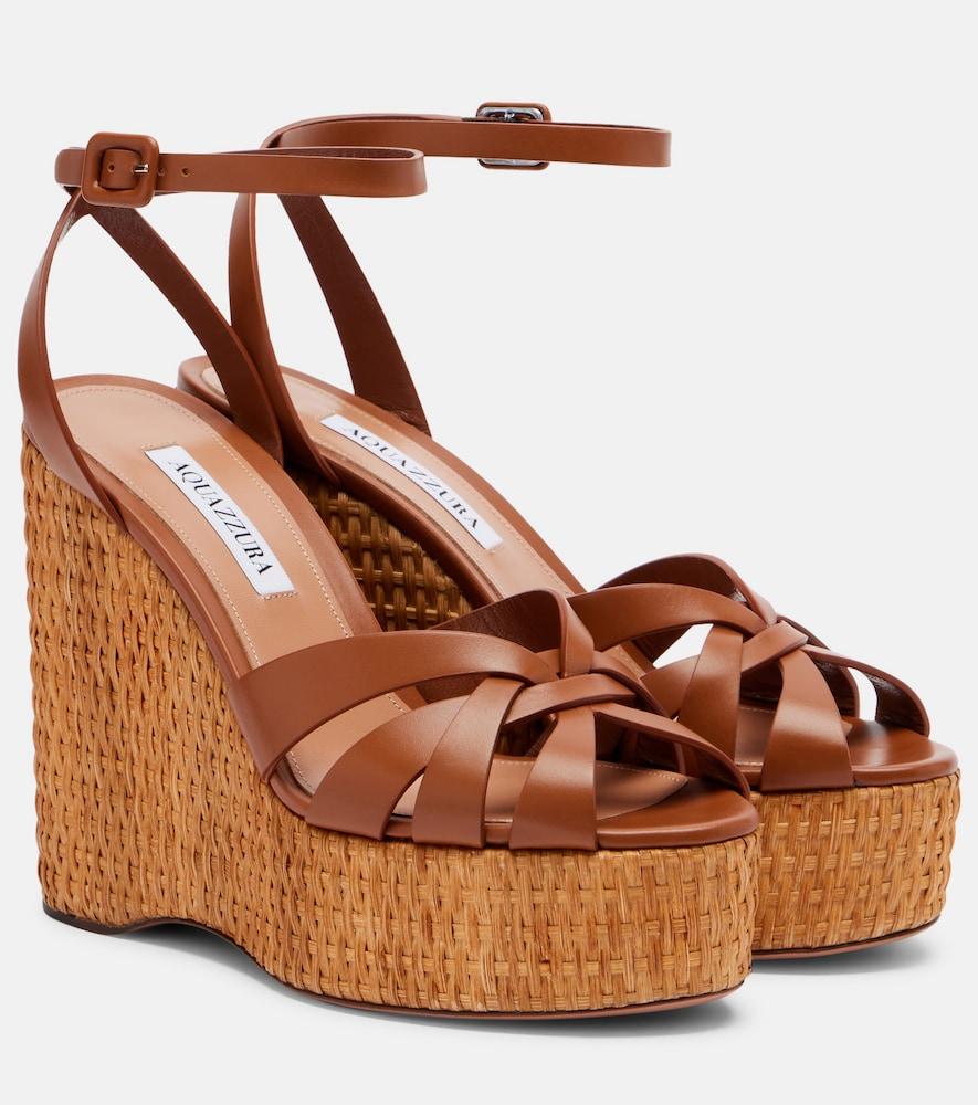 aquazzura copacabana leather wedge sandals