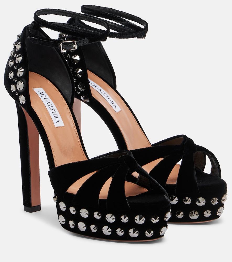 aquazzura cosmic love 130 studded platform sandals