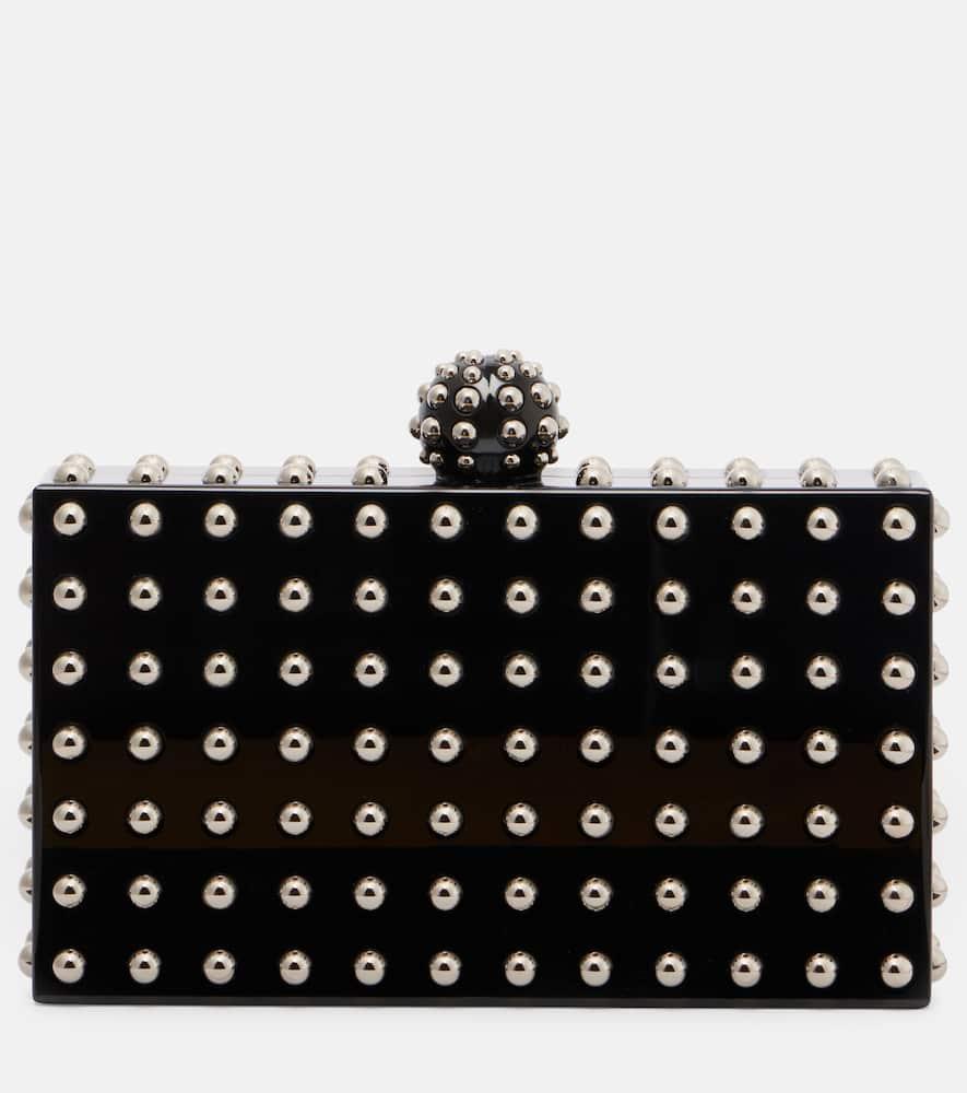 aquazzura cosmic mini studded clutch