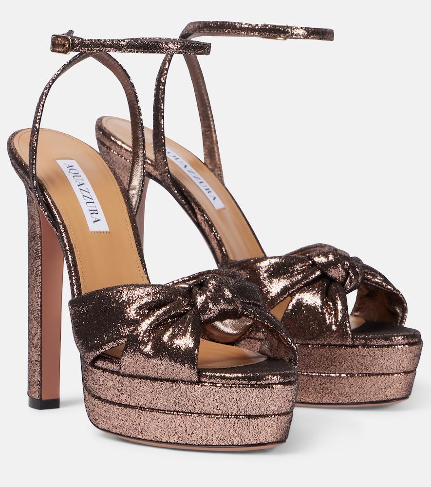aquazzura cupid plateau 130 glitter platform sandals