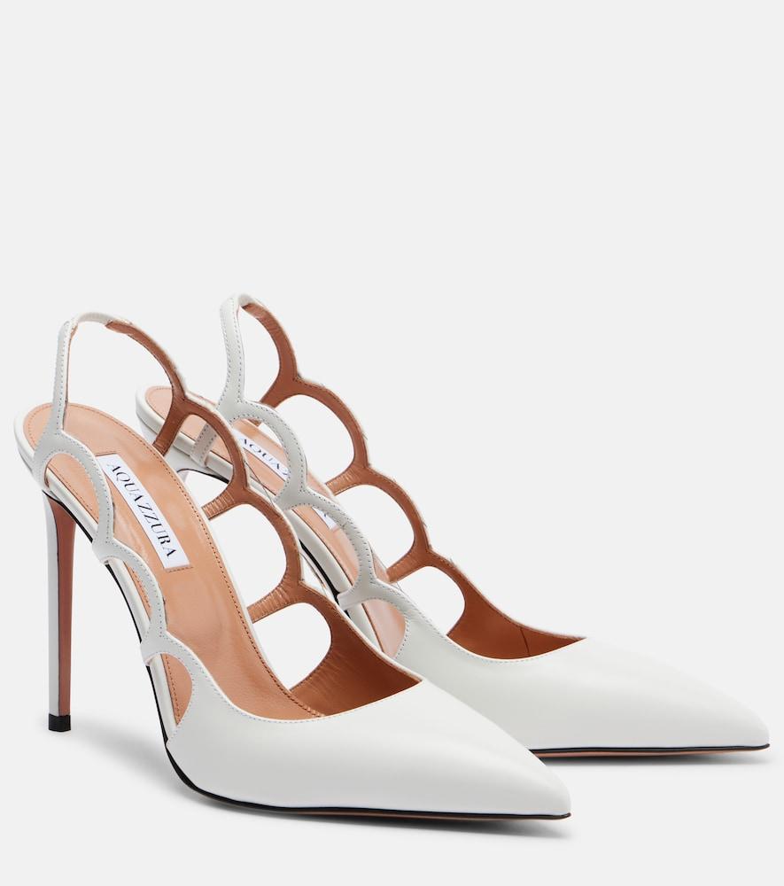 aquazzura endless love 105 leather slingback pumps
