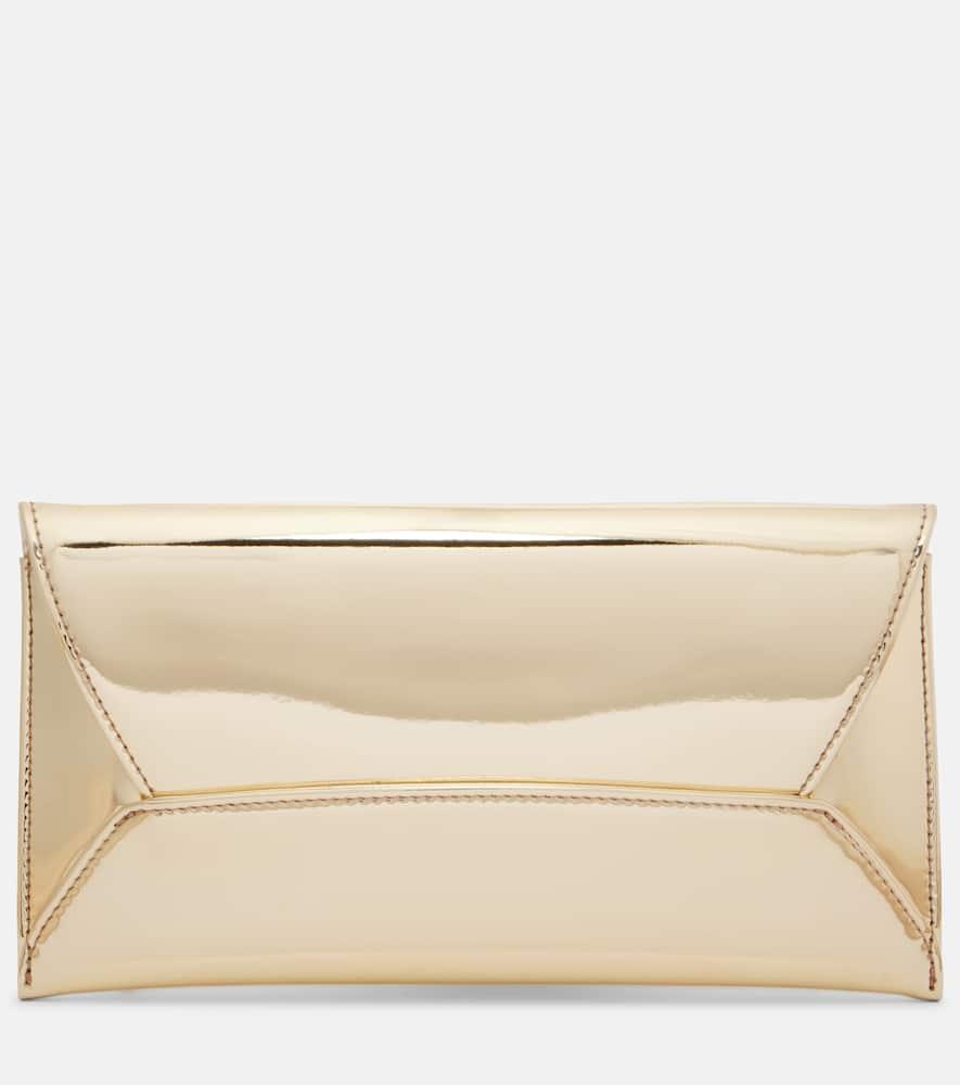 aquazzura envelope metallic leather clutch