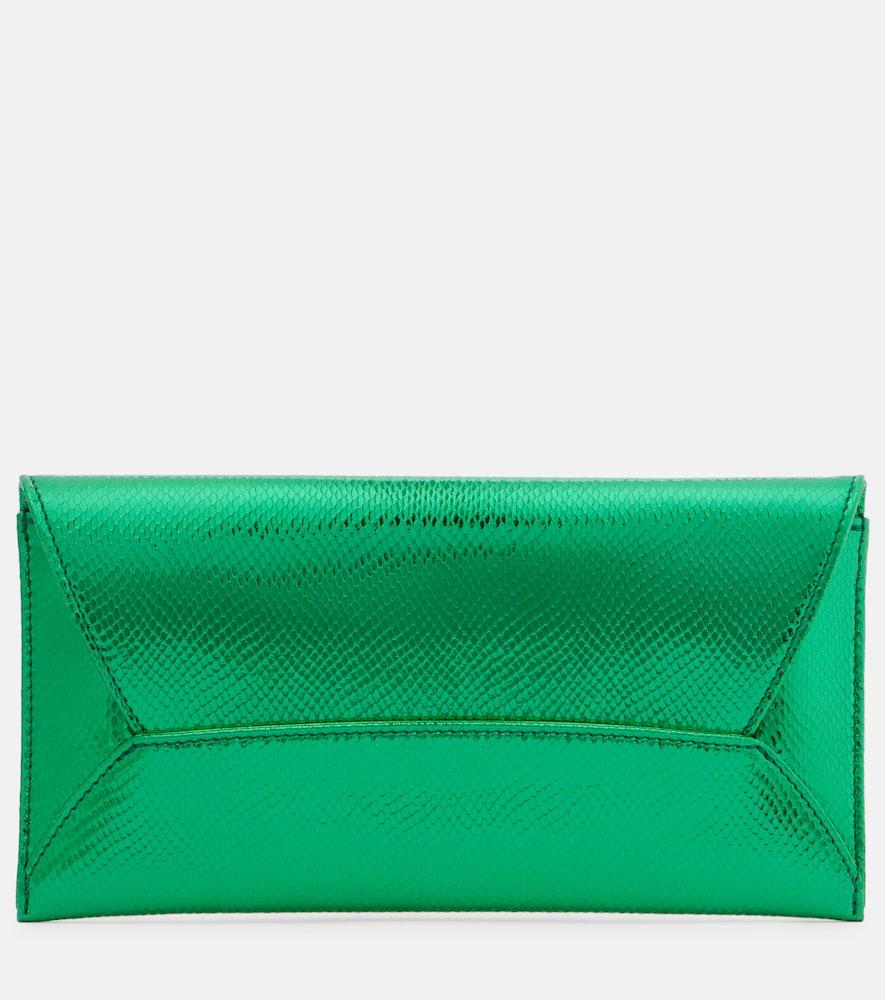 aquazzura envelope small metallic leather clutch