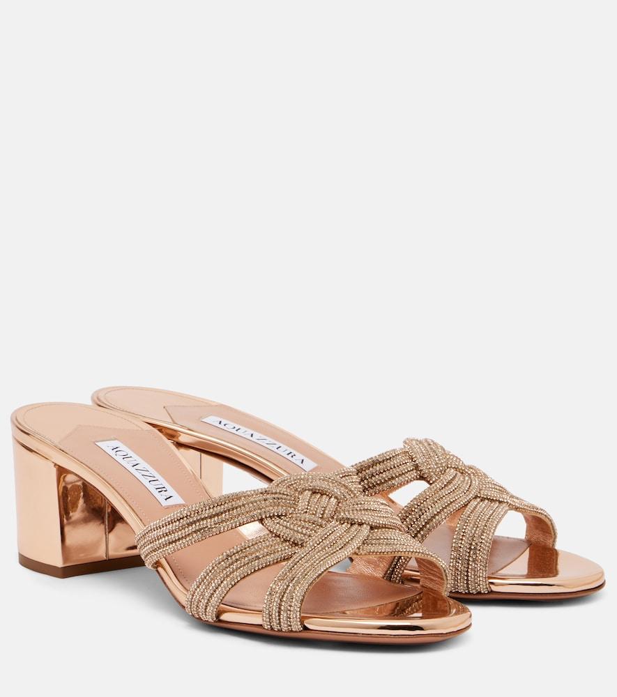 aquazzura felix embellished leather sandals