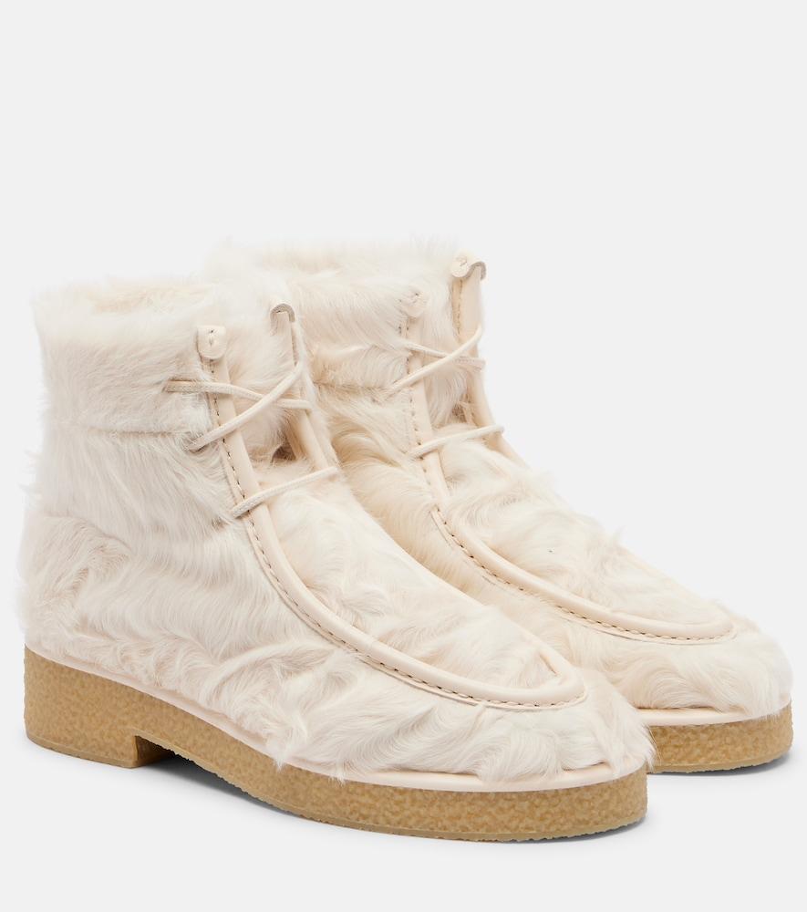 aquazzura frosty shearling ankle boots
