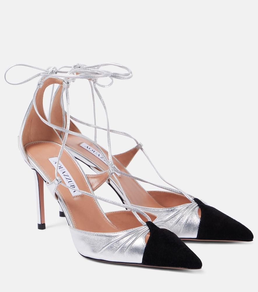 aquazzura gabi 85 leather slingback pumps