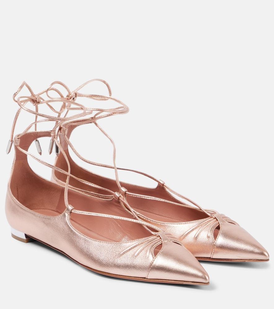 aquazzura gabi leather ballet flats