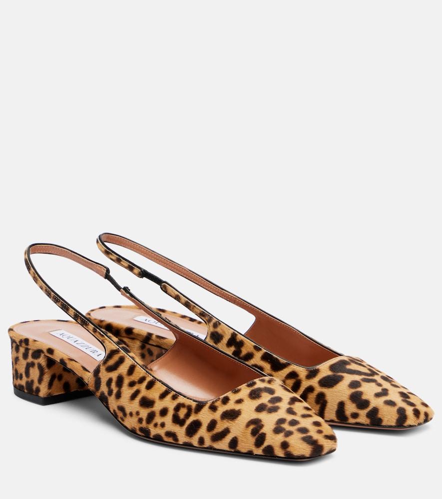 aquazzura ginza 35 calf hair slingback pumps