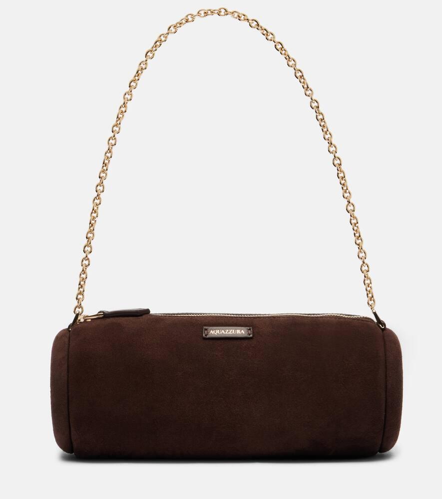 aquazzura hoop mini suede shoulder bag