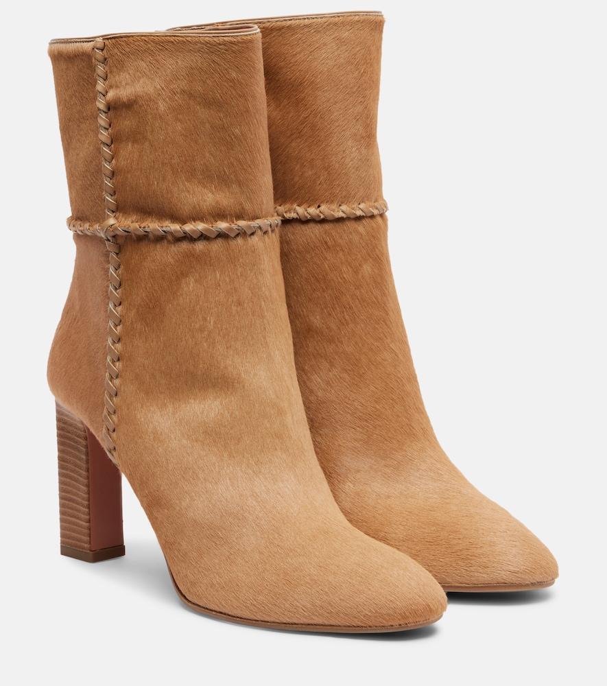 aquazzura indy 85 calf hair ankle boots