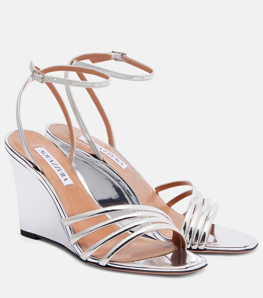 aquazzura latour 85 metallic