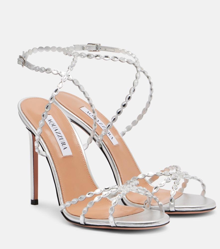 aquazzura love struck 105 embellished leather sandals