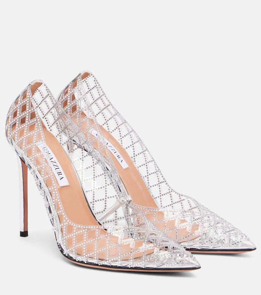 aquazzura lumiere 105 embellished pvc pumps