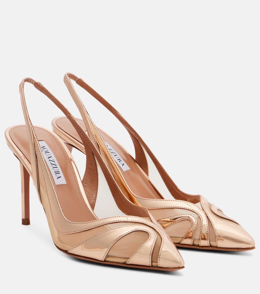 aquazzura lune 85 slingback pumps