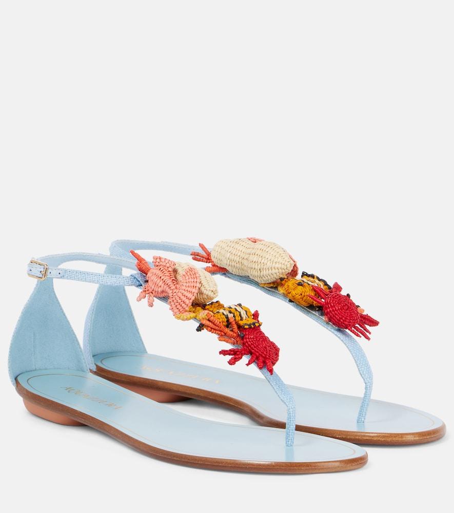 aquazzura marea raffia thong sandals