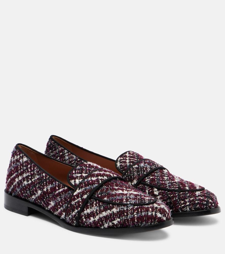 aquazzura martin tweed loafers