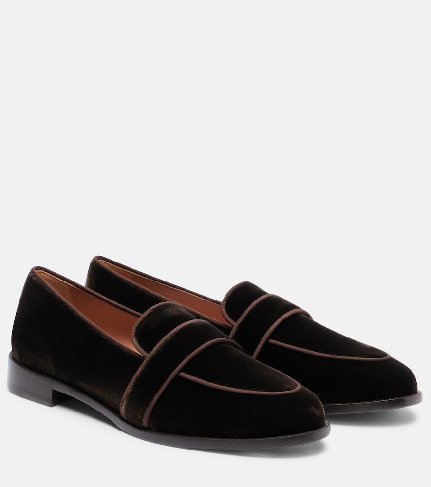 aquazzura martin velvet loafers