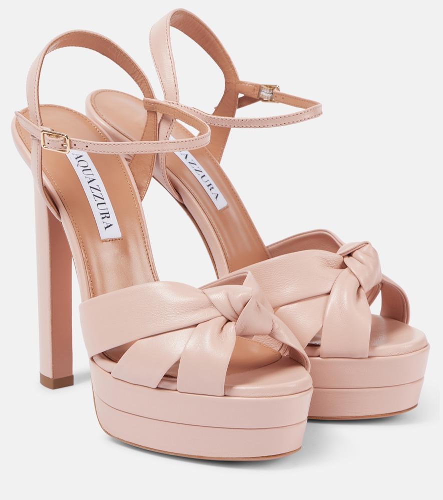 aquazzura nina 130 leather platform sandals