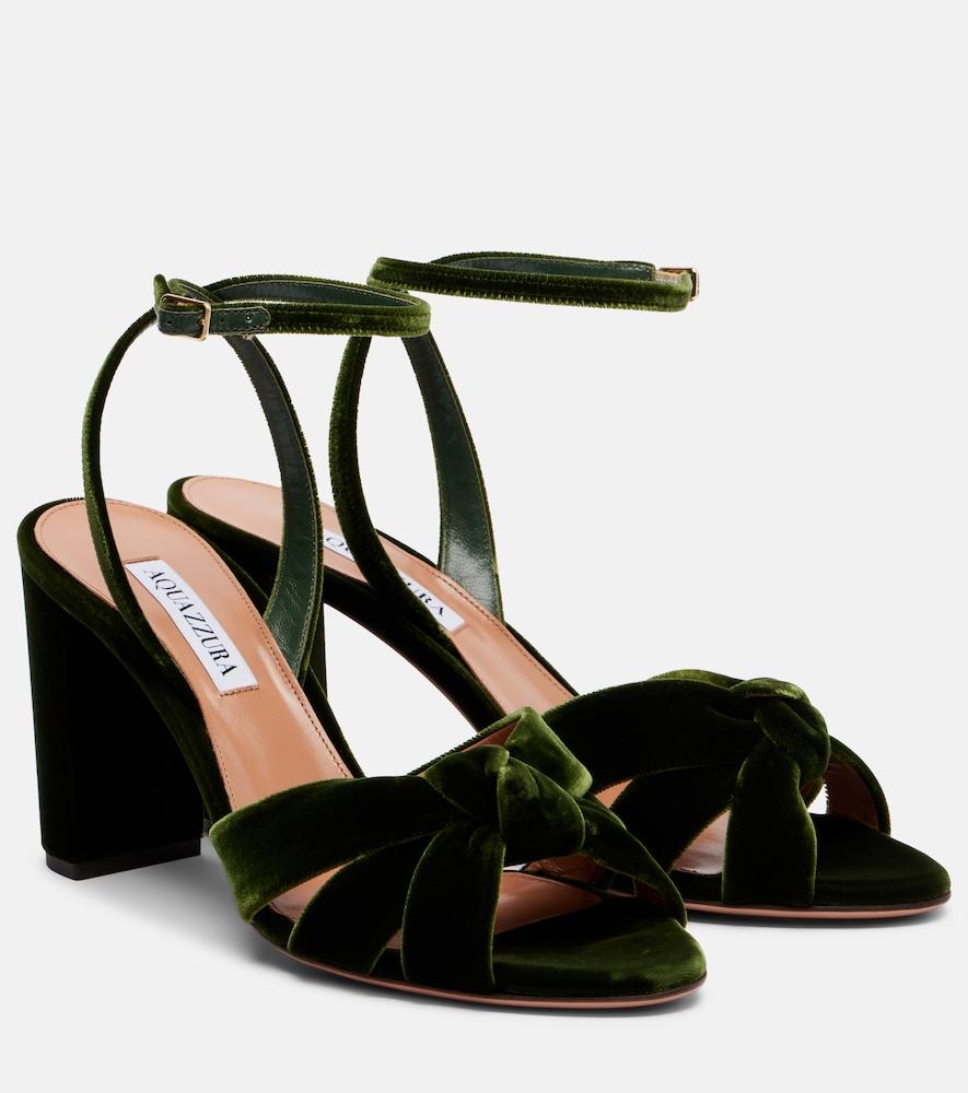 aquazzura nina 85 velvet sandals