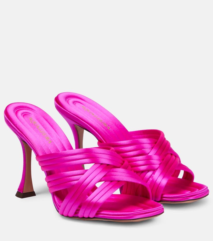 aquazzura oahu 95 satin mules