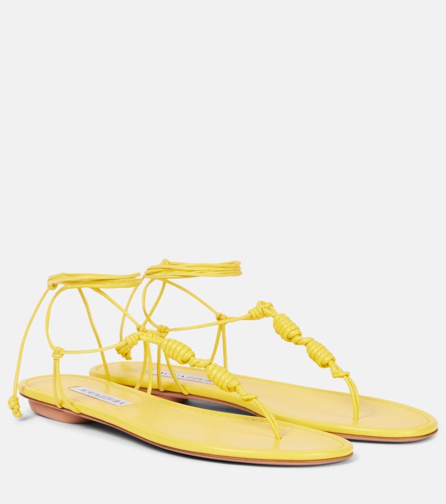 aquazzura oaxaca leather thong sandals