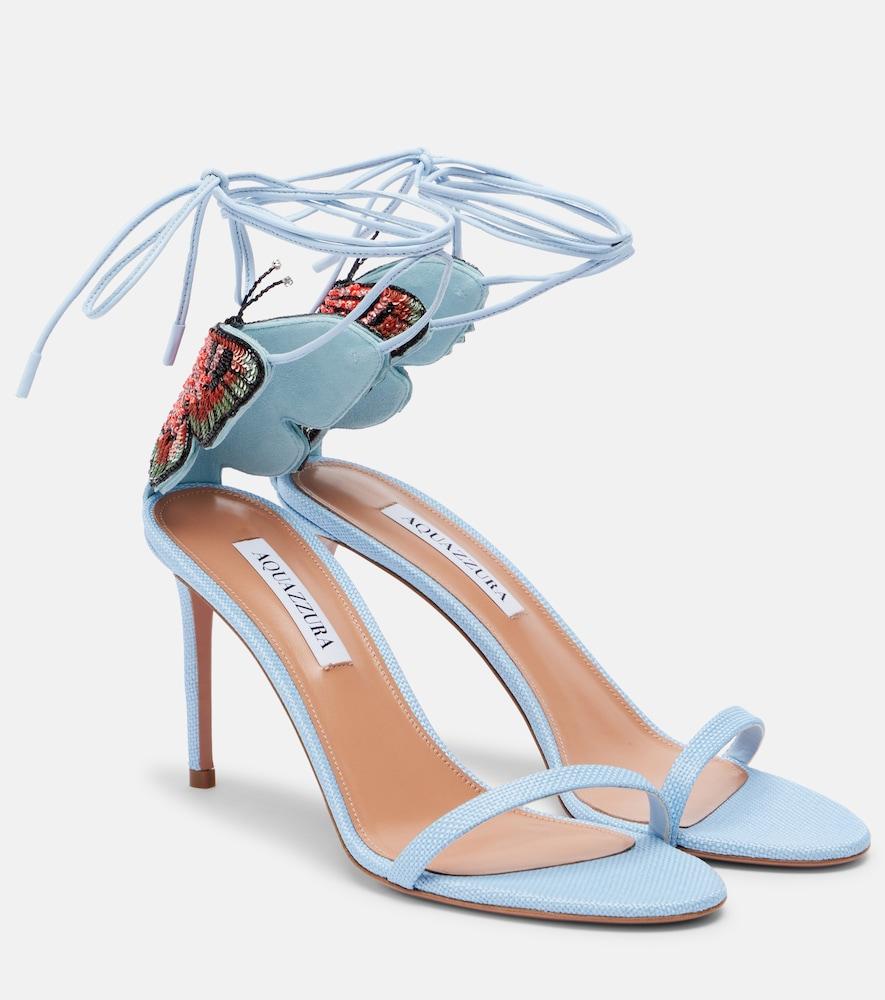 aquazzura papillon d'amour embellished sandals
