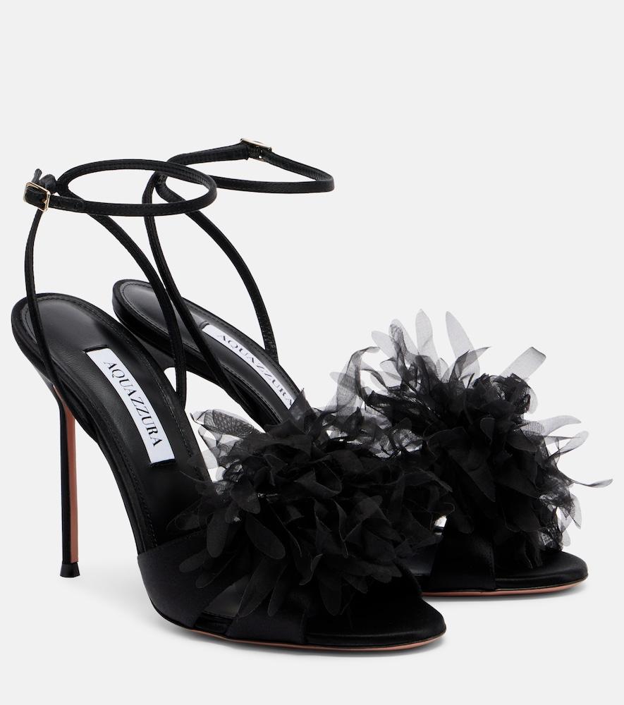 aquazzura poème 105 satin slingback sandals