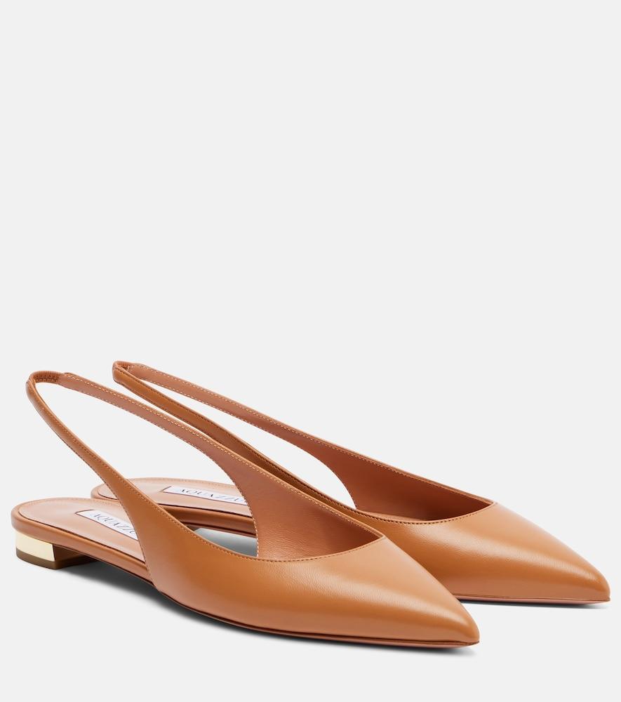 aquazzura purist leather slingback flats