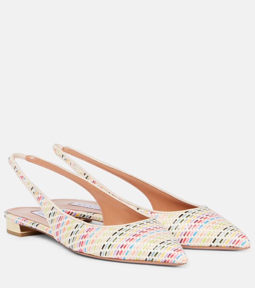 aquazzura purist sling woven slingback flats