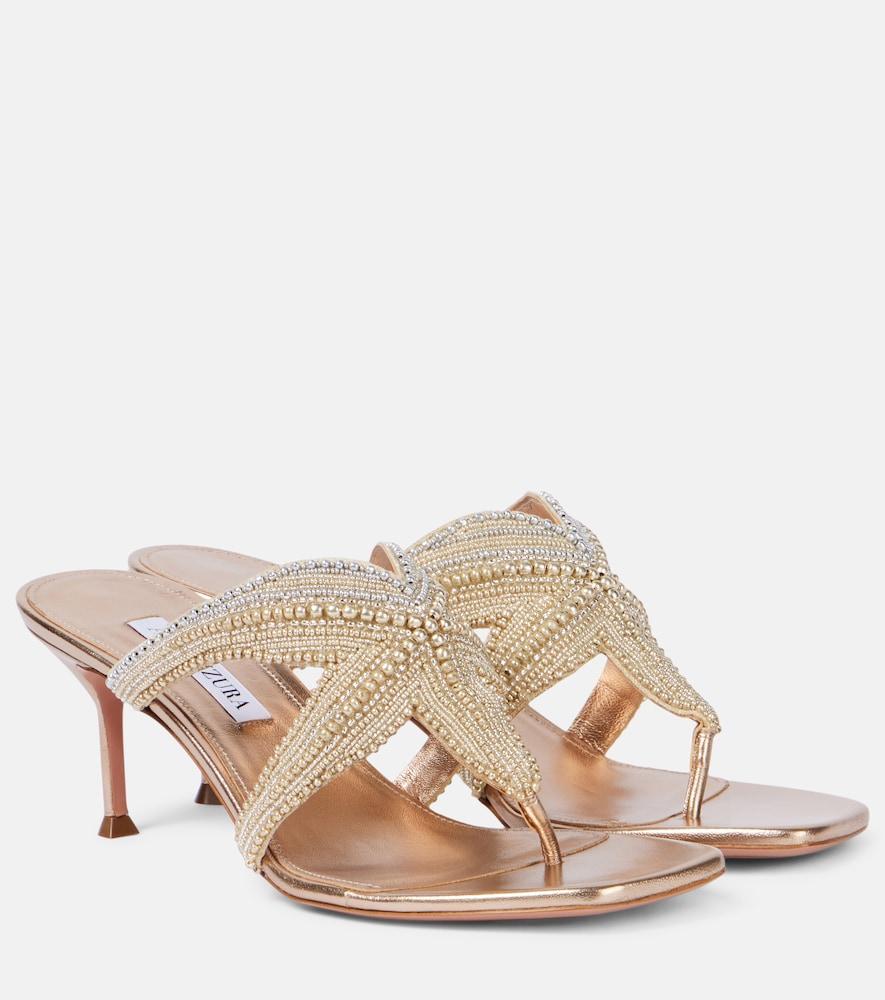 aquazzura reef star 65 leather sandals