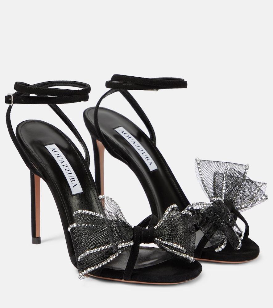 aquazzura reve embellished suede sandals