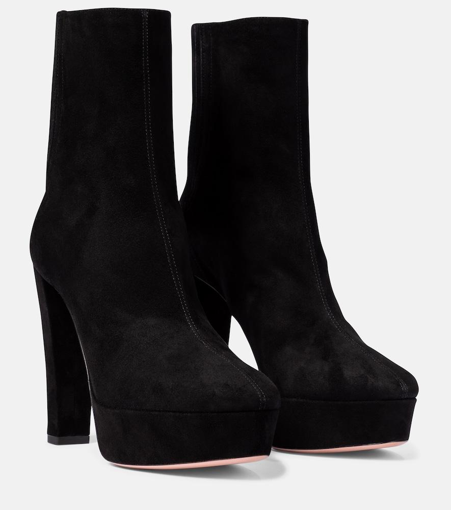 aquazzura saint honore 120 suede platform ankle boots