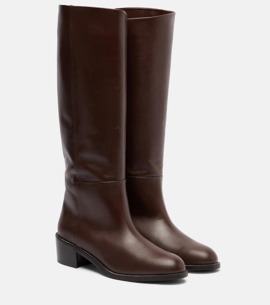 aquazzura sellier leather knee