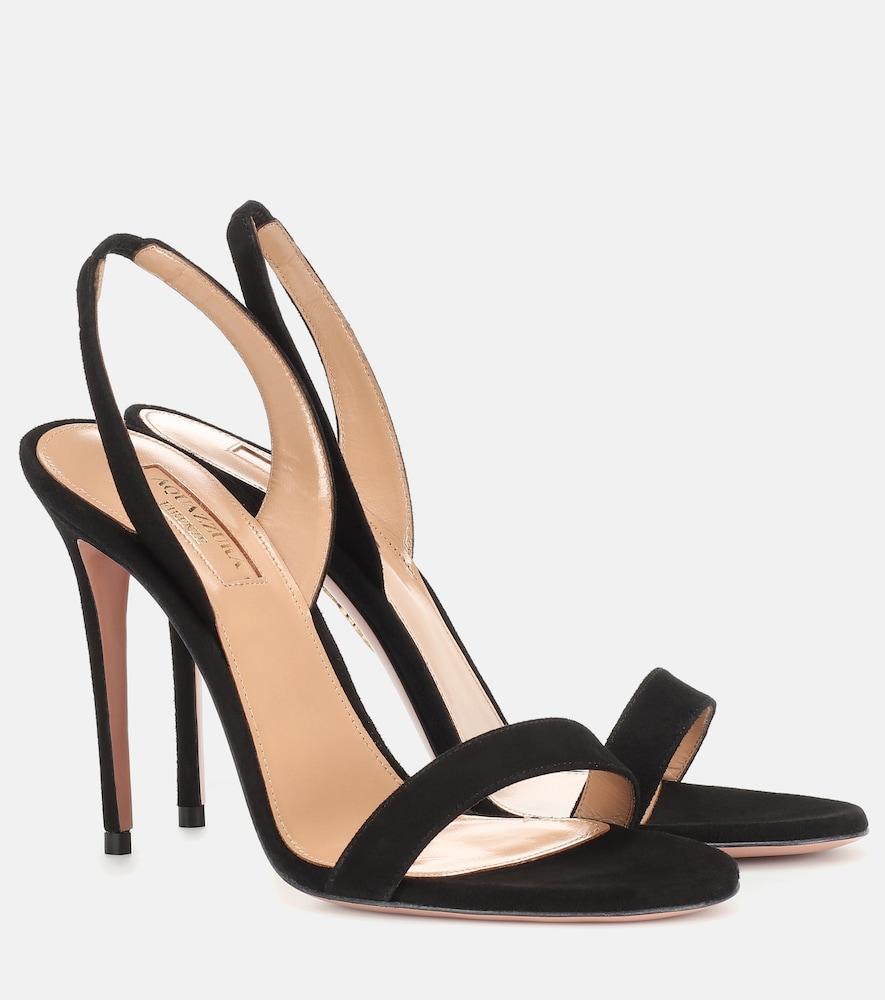 aquazzura so nude 105 suede sandals