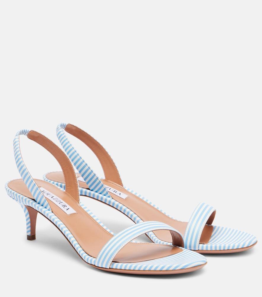 aquazzura so nude 50 striped sandals