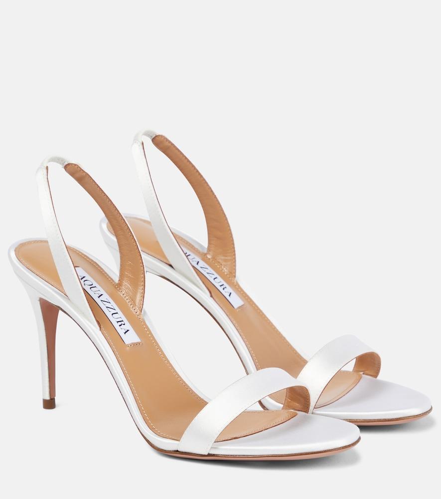 aquazzura so nude 85 satin sandals