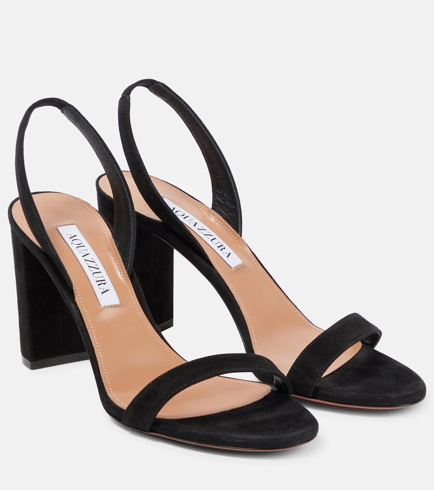 aquazzura so nude 85 suede sandals
